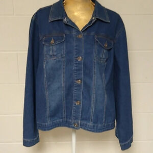BACCINI CLASSIC TRUCKER SOFT DENIM JEAN JACKET SIZE 18/20/W